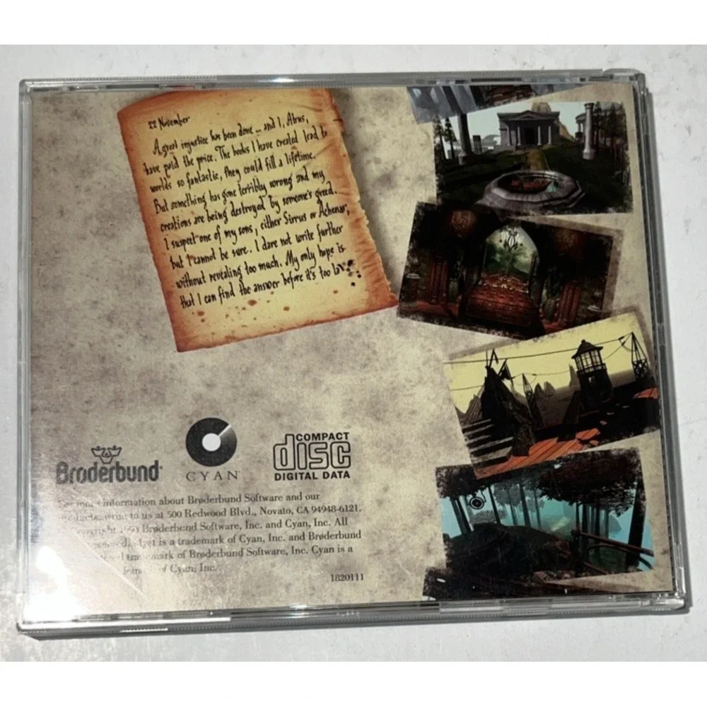MYST Apple Macintosh CD-ROM Broderbund Software 1994 Game and Manual: Vintage